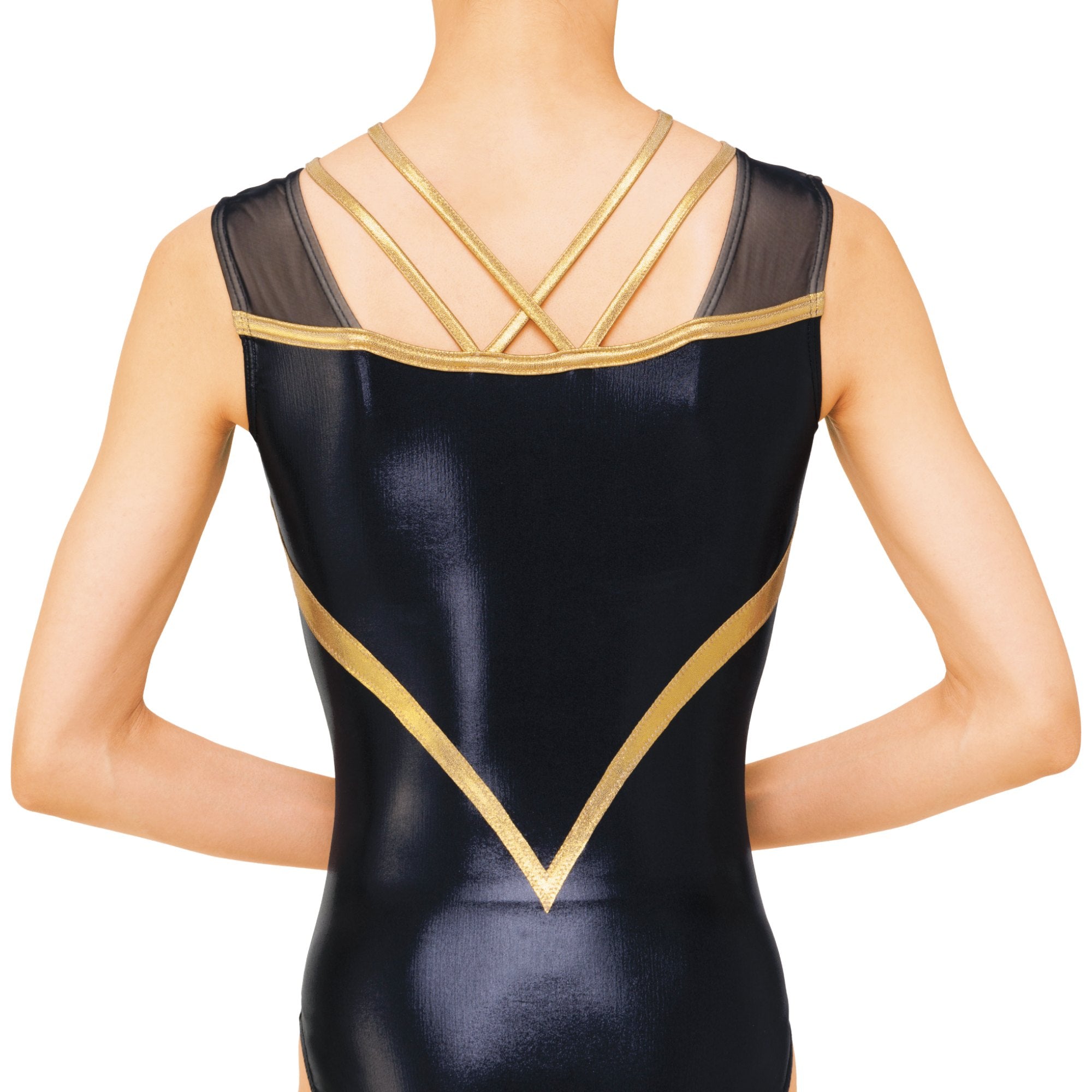 【さきの】レオタード　光沢ブラック×シアーブラック Amazon | ササキ(SASAKI) GYMNASTICS レオタード SP-7141G B×PP